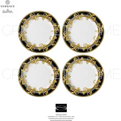 Versace - Rosenthal Versace Rosenthal Prestige Gala Set 4 Assiettes Plates 27 Cm/10.62\ - Publicité Versace - Rosenthal Versace Rosenthal Prestige Gala Set 4 Assiettes Plates 27 Cm/10.62\ - Publicité