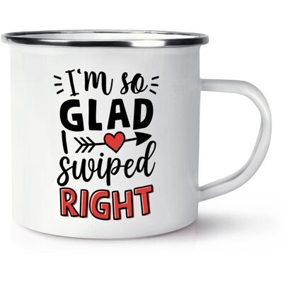 Gift Base I'M So Heureux I Swiped Droit Émail Tasse Saint Valentin Amour Copine Petit - Publicité Gift Base I'M So Heureux I Swiped Droit Émail Tasse Saint Valentin Amour Copine Petit - Publicité