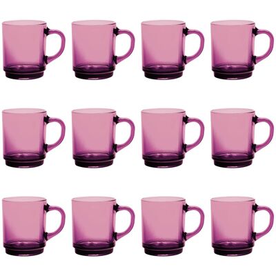 12x Duralex Prune 260ml Versailles Tasses À Café En Verre Cappuccino Thé Tasse - Publicité 12x Duralex Prune 260ml Versailles Tasses À Café En Verre Cappuccino Thé Tasse - Publicité
