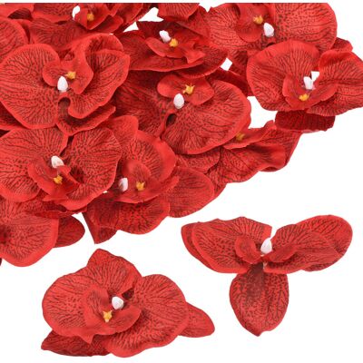 Uxcell 3.9\" 20 Pack Soie Phalaenopsis Faux Papillon Orchidée Têtes Fabrication, Rouge - Publicité Uxcell 3.9\" 20 Pack Soie Phalaenopsis Faux Papillon Orchidée Têtes Fabrication, Rouge - Publicité