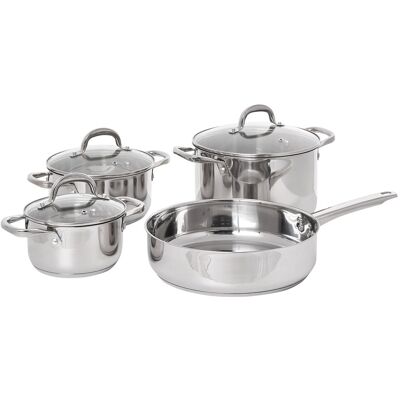 Beliani Ensemble De 7 Ustensiles De Cuisine En Acier Inoxydable 3 Casseroles Et 1 Poêle - Publicité Beliani Ensemble De 7 Ustensiles De Cuisine En Acier Inoxydable 3 Casseroles Et 1 Poêle - Publicité