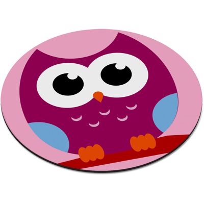 Gift Base Chouette Grand Violet Circulaire Pc Ordinateur Souris Tapis - Oiseau Rose Mignon - Publicité Gift Base Chouette Grand Violet Circulaire Pc Ordinateur Souris Tapis - Oiseau Rose Mignon - Publicité