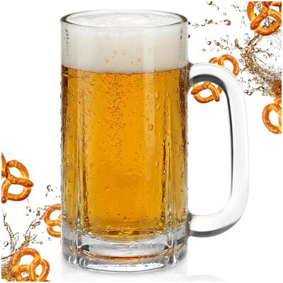 Artemis Grande Chope À Bière En Verre Avec Anse Épaisse, 500 Ml (0,5 L). Publicité Artemis Grande Chope À Bière En Verre Avec Anse Épaisse, 500 Ml (0,5 L). Publicité