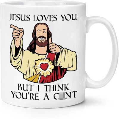 Gift Base Mug En Céramique 10oz Blanc Jésus Vous Aime Anniversaire Noël Rude - Publicité Gift Base Mug En Céramique 10oz Blanc Jésus Vous Aime Anniversaire Noël Rude - Publicité