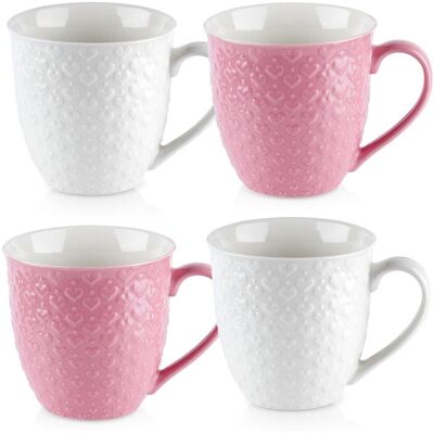 Sans Marque Kubek Do Picia Ceramiczny Różowy Biały Zestaw 4 Szt. 580 Ml - Publicité Sans Marque Kubek Do Picia Ceramiczny Różowy Biały Zestaw 4 Szt. 580 Ml - Publicité