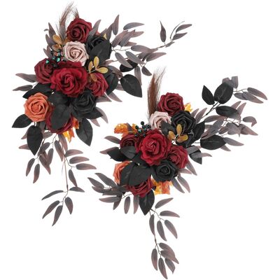 Uxcell 2 Pièces Pour De Mariage 26\" Fleurs Artificielles Soie Noir/rouge/gris - Publicité Uxcell 2 Pièces Pour De Mariage 26\" Fleurs Artificielles Soie Noir/rouge/gris - Publicité