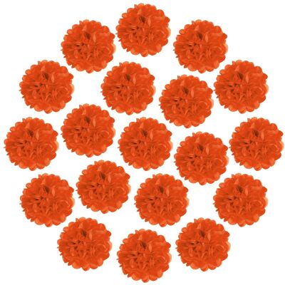 Uxcell 20 Pièces Fleurs En Papier Pompon 10\" Pour Anniversaire Orange Rouge - Publicité Uxcell 20 Pièces Fleurs En Papier Pompon 10\" Pour Anniversaire Orange Rouge - Publicité