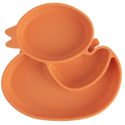 Sans Marque Assiette En Silicone Pour Enfant, Compartimentée, Canard Orange, 19,5x19 Cm - Publicité Sans Marque Assiette En Silicone Pour Enfant, Compartimentée, Canard Orange, 19,5x19 Cm - Publicité