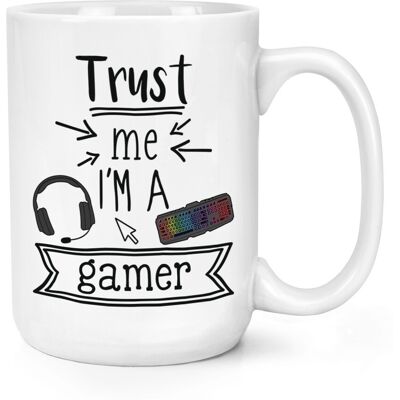 Gift Base Trust Me I'M A Gamer Tasse Large 15oz En Céramique Blanche Drôle Gaming - Publicité Gift Base Trust Me I'M A Gamer Tasse Large 15oz En Céramique Blanche Drôle Gaming - Publicité