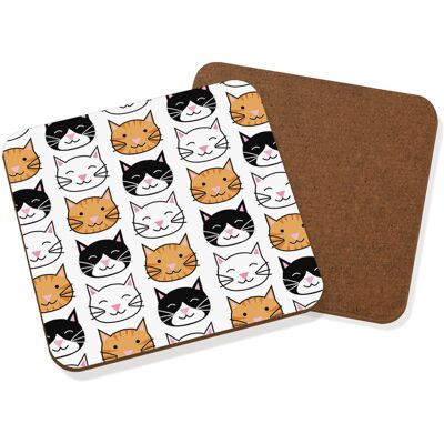 Gift Base Set De 3 Sous-Verres À Motif De Chats - Tabby Noir Blanc Gingembre Mignon - Publicité Gift Base Set De 3 Sous-Verres À Motif De Chats - Tabby Noir Blanc Gingembre Mignon - Publicité