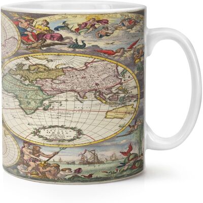 Gift Base Tasse Mug 10 Oz Carte Du Monde Vintage - Publicité Gift Base Tasse Mug 10 Oz Carte Du Monde Vintage - Publicité