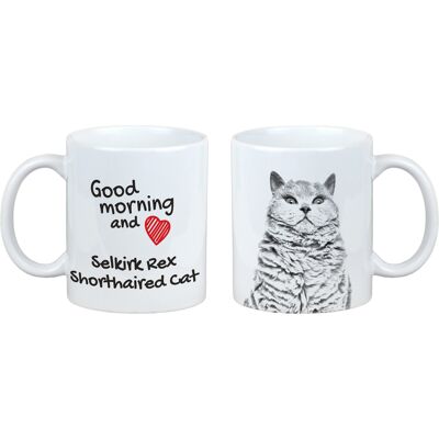 Selkirk Rex Tasse Avec Chat Bonjour Art-Chien - Publicité Selkirk Rex Tasse Avec Chat Bonjour Art-Chien - Publicité