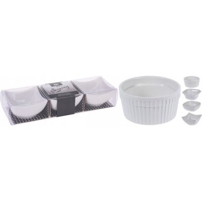 Sans Marque Bols Blancs Pour Apéritifs Et Desserts, Lot De 3 - Publicité Sans Marque Bols Blancs Pour Apéritifs Et Desserts, Lot De 3 - Publicité