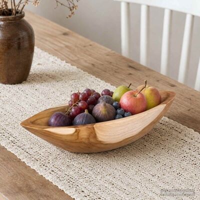 Fruit Bowl Jepara Teak Brown 46 X 16 X 11 Cm Vidaxl - Publicité Fruit Bowl Jepara Teak Brown 46 X 16 X 11 Cm Vidaxl - Publicité