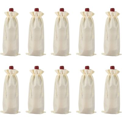 Uxcell 10 Pièces Pour Burlap, Sachets Cadeaux Pour Bouteille De Avec Cordon, Beige - Publicité Uxcell 10 Pièces Pour Burlap, Sachets Cadeaux Pour Bouteille De Avec Cordon, Beige - Publicité
