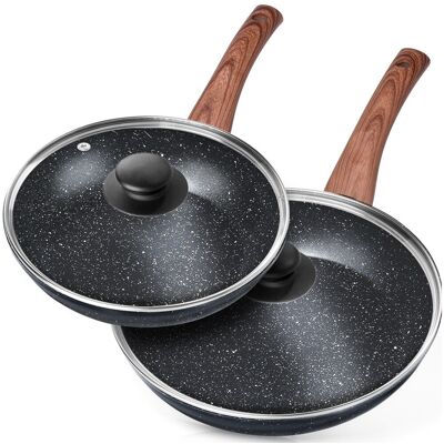 Sans Marque Zestaw Patelni Granitowy Z Pokrywkami Szklanymi Black&wood 20 / 24 Cm 2 Szt. Publicité Sans Marque Zestaw Patelni Granitowy Z Pokrywkami Szklanymi Black&wood 20 / 24 Cm 2 Szt. Publicité