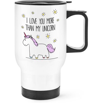 Gift Base Violet I Love You Plus Than Mon Licorne Voyage Tasse Avec Poignée - Drôle - Publicité Gift Base Violet I Love You Plus Than Mon Licorne Voyage Tasse Avec Poignée - Drôle - Publicité