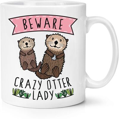 Gift Base Attention Crazy Otter Lady Tasse 10 Oz Blanc Céramique Animaux Drôle - Publicité Gift Base Attention Crazy Otter Lady Tasse 10 Oz Blanc Céramique Animaux Drôle - Publicité