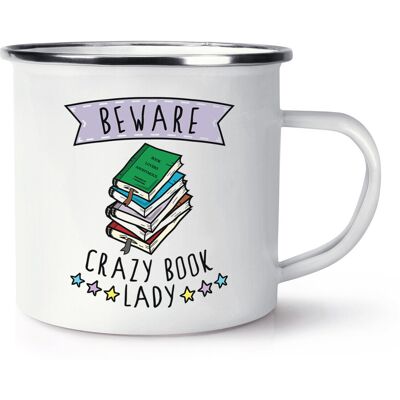 Gift Base Attention Fou Livre Femme Émail Tasse Drôle Bookworm Lecture Maman Mères Jour - Publicité Gift Base Attention Fou Livre Femme Émail Tasse Drôle Bookworm Lecture Maman Mères Jour - Publicité