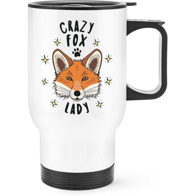 Gift Base Crazy Fox Lady Stars Tasse Thermique Voyage Beige Avec Poignée 1 - Publicité Gift Base Crazy Fox Lady Stars Tasse Thermique Voyage Beige Avec Poignée 1 - Publicité