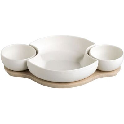Brandani Clown Plateau Pour Les Antipasti Bol 36x23cm Porcelaine Et Bambou - Publicité Brandani Clown Plateau Pour Les Antipasti Bol 36x23cm Porcelaine Et Bambou - Publicité