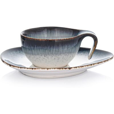 Tasse À Expresso Avec Soucoupe, Porcelaine, 60 Ml, Time Dim, Duka - Publicité Tasse À Expresso Avec Soucoupe, Porcelaine, 60 Ml, Time Dim, Duka - Publicité
