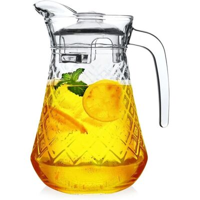 Artemis Carafe En Verre Pour Boissons (Eau, Jus, Limonade), Avec Couvercle, 1,4 L - Publicité Artemis Carafe En Verre Pour Boissons (Eau, Jus, Limonade), Avec Couvercle, 1,4 L - Publicité