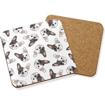 Gift Base Bouledogue Français Blanc Dessous Tapis Liège Carré - Animal Chien Chiot Drôle - Publicité Gift Base Bouledogue Français Blanc Dessous Tapis Liège Carré - Animal Chien Chiot Drôle - Publicité