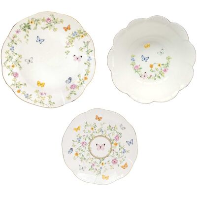 Easy Life Set Assiettes En Porcelaine 18 Pièces Dancing Butterflies - Publicité Easy Life Set Assiettes En Porcelaine 18 Pièces Dancing Butterflies - Publicité