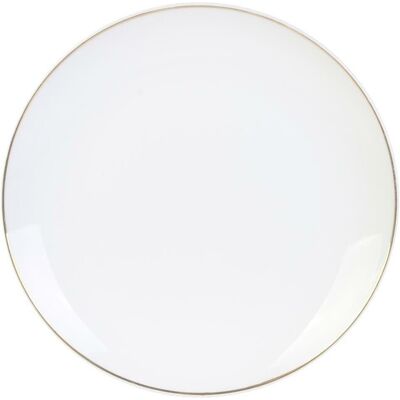 Sans Marque Assiette Plate Blanche Pearl Gold 20 Cm À Rayures Dorées - Publicité Sans Marque Assiette Plate Blanche Pearl Gold 20 Cm À Rayures Dorées - Publicité