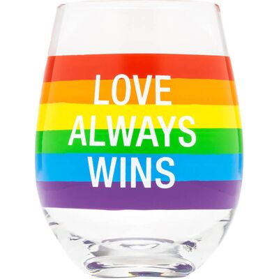 SAY WHAT? - LOVE ALWAYS WIN - Arc-en-ciel - 470ml - Wine Glass - Publicité SAY WHAT? - LOVE ALWAYS WIN - Arc-en-ciel - 470ml - Wine Glass - Publicité