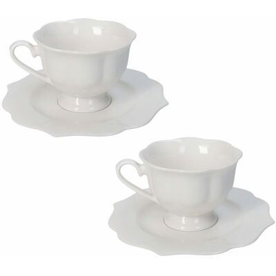 Brandani Ensemble Queen 2 Pièces Tasse À Thé 150ml Blanc Porcelaine - Publicité Brandani Ensemble Queen 2 Pièces Tasse À Thé 150ml Blanc Porcelaine - Publicité