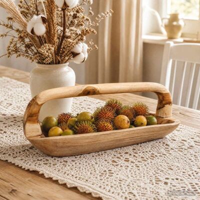 Fruit Bowl Jepara Teak Brown 61 X 21 X 21 Cm Vidaxl - Publicité Fruit Bowl Jepara Teak Brown 61 X 21 X 21 Cm Vidaxl - Publicité