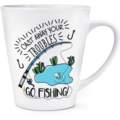 Gift Base Fonte Extérieur Votre Problèmes Go Pêche 341ml Latte Tasse - Drôle Pêcheur - Publicité Gift Base Fonte Extérieur Votre Problèmes Go Pêche 341ml Latte Tasse - Drôle Pêcheur - Publicité