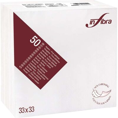 Infibra Serviettes De Table Papier Blanches 33x33 Cm 2 - Ply 50 Pièces Pour Restaurant - Publicité Infibra Serviettes De Table Papier Blanches 33x33 Cm 2 - Ply 50 Pièces Pour Restaurant - Publicité