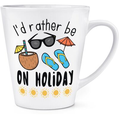 Gift Base I'D Rather Être Sur Vacances 341ml Latte Tasse Soleil Tropical Île Plage Drôle - Publicité Gift Base I'D Rather Être Sur Vacances 341ml Latte Tasse Soleil Tropical Île Plage Drôle - Publicité