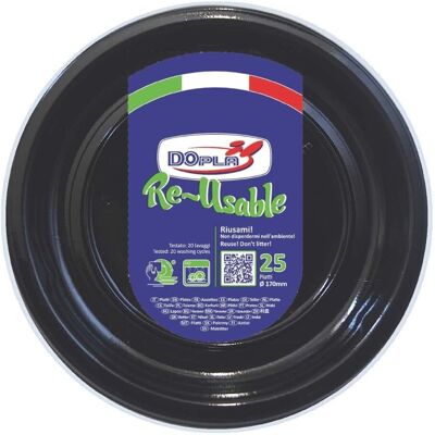Assiettes en plastique réutilisables 17cm - Vaisselle pour fêtes - Publicité Assiettes en plastique réutilisables 17cm - Vaisselle pour fêtes - Publicité