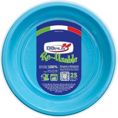 Vaisselle Fonds Réutilisables Turquoise Ø 20,5 Cm 25pz Plastique - Dopla - Fêtes - Publicité Vaisselle Fonds Réutilisables Turquoise Ø 20,5 Cm 25pz Plastique - Dopla - Fêtes - Publicité