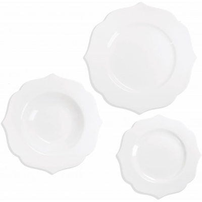 Brandani Queen Service De Table Assiettes Ensemble 18 Pièces Blanc New Bone - Publicité Brandani Queen Service De Table Assiettes Ensemble 18 Pièces Blanc New Bone - Publicité
