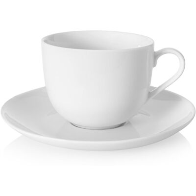 Tasse Et Soucoupe Élégantes En Porcelaine Blanche 200 Ml Felicia Duka - Publicité Tasse Et Soucoupe Élégantes En Porcelaine Blanche 200 Ml Felicia Duka - Publicité
