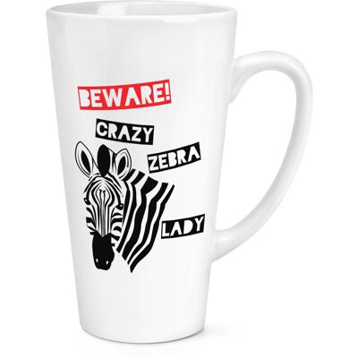 Gift Base Mug À Latte Grande De 17oz Crazy Zebra Lady - Drôle - Publicité Gift Base Mug À Latte Grande De 17oz Crazy Zebra Lady - Drôle - Publicité