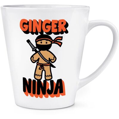 Gift Base Ginger Ninja Mug À Café 12oz En Céramique Blanc Tasse De Latte Orange Humour - Publicité Gift Base Ginger Ninja Mug À Café 12oz En Céramique Blanc Tasse De Latte Orange Humour - Publicité
