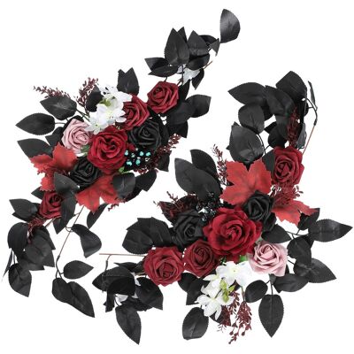 Uxcell 2 Pcs De Mariage 26\\\" Fleurs Artificielles En Soie Pour Noir/rouge/blanc - Publicité Uxcell 2 Pcs De Mariage 26\\\" Fleurs Artificielles En Soie Pour Noir/rouge/blanc - Publicité