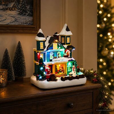 Scène De Village De Noël Avec Traîneau Salo 19 X 13 X 24 Cm Vidaxl - Publicité Scène De Village De Noël Avec Traîneau Salo 19 X 13 X 24 Cm Vidaxl - Publicité