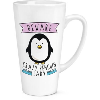 Gift Base Attention Fou Pingouin Femme 483ml Grand Tasse À Café Latte - Drôle Animal - Publicité Gift Base Attention Fou Pingouin Femme 483ml Grand Tasse À Café Latte - Drôle Animal - Publicité