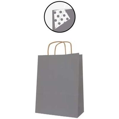 Agipa - 50 Kraft Gift Bags - Argent - Publicité Agipa - 50 Kraft Gift Bags - Argent - Publicité