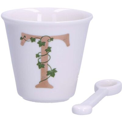 La Porcellana Bianca La Porcelaine Blanche - Unique Petit Verre \"T\" Avec Cuillère 75cc - Publicité La Porcellana Bianca La Porcelaine Blanche - Unique Petit Verre \"T\" Avec Cuillère 75cc - Publicité