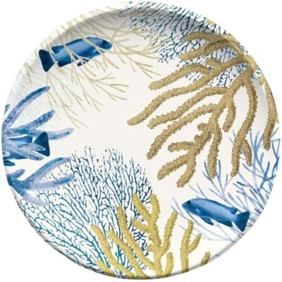 Emporio Zani Touch-Mel Assiette Dessert Corail Bleu Mélamine Incassable Fruits Doux 21,6cm - Publicité Emporio Zani Touch-Mel Assiette Dessert Corail Bleu Mélamine Incassable Fruits Doux 21,6cm - Publicité