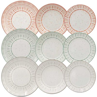 Domino Tribalia Service Vaisselle Assiettes Set 18 Pièces Porcelaine - Publicité Domino Tribalia Service Vaisselle Assiettes Set 18 Pièces Porcelaine - Publicité