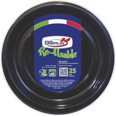 Dopla - 25 Plates Ø22 - Noir - Plastic plates - Publicité Dopla - 25 Plates Ø22 - Noir - Plastic plates - Publicité